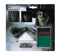 GREEN WITCH FACE PAINT KIT WITH NOSE HALLOWEEN FANCY DRESS MAKE-UP