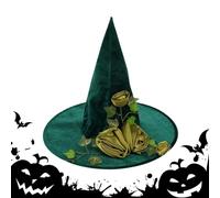 Green Witch Hat - Floral Vine Witch Caps,Girls Halloween Green Witch Hat Wizard Hat for Carnival Christmas Cosplay Costume