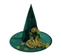 Green Witch Hat,Witch Hat | Cosplay Wizard Hat - Costume Accessories Witch Hat Women Floral Vine Wizard Caps for Halloween Costume