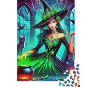 Green Witch Magic 1000 Pieces Jigsaw Puzzles For Adults Family Challenge Toys Stress Relieving Entertainment Cultivate The Spirit of Teamwork for Men, Women, Elders, Seniors 300pcs (40x28cm)