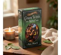 Green Witch Tarot Deck, 78 Cards Oracle Set with Guidebook | 78-card green witch tarot deck, nature-inspired oracle cards with guidebook, premium cardstock, storage box included,
