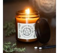 Green Witch White Sage Candle - Amber Glass, 22Hr Burn, Energy Cleanse