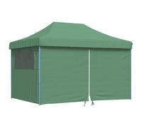 (green, with 4 sidewalls) vidaXL Foldable Party Tent Pop-Up with 4 Sidewalls Patio Gazebo Canopy Shelter