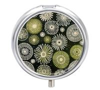 Green with Circles Pill Case Pill Box with 3 Compartments