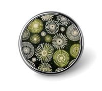 Green with Circles Round Aluminum Alloy Pin Badge Lapel Pin