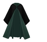 Green Wizard Cloak Magic Robe Costume, Adult KidsWizard Fancy Dress Cloak Robe Costume, Wizard School Robe Wand Tie Scarf Glasses Necklaces and Bracelets Magical Costumes for Men Women (Green, 145CM)
