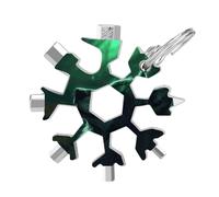 Green Wolf 19-in-1 Snowflake Multi Tool, Stainless Steel Metal Snowflake Multitool with Keychain, Compact & Portable Tools for Outdoor Camping Survival Daily Use Gift for Men
