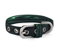 Green Wolf Pet Collar, Adjustable Dog Collars with Buckle Stainless Steel D-Ring, Comfortable Collar for Small Medium Dogs and Cats