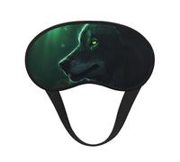 Green Wolf Sleep Mask for Men Women Blackout Eye Masks for Sleep, Relaxing Zero Pressure Night Blindfold Soft Breathable Eye Cover for Travel, Night Work, Nap, Office
