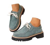 Green Women's Chunky Lug Sole Loafers Platform Oxford Shoes Lace up Slip on Dress Shoes Penny Low Heeled Loafers for Work Business Office Party Casual Footwear Trendy UK 7 Clearance