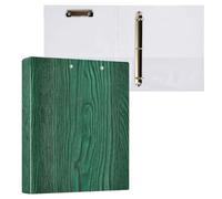 Green Wood Grain Pattern 3 D-Ring Binder A4 1 Pack with 200 Sheet for Kids School Supplies Women Men Office