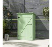Green Wooden Garden Storage Cabinet 75cm Wide Low Level Tool Shed 2 Shelves