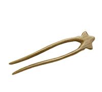 Green Wooden U Shaped Hair Stick Fork for Long Thick Hair | Smooth Edge, Simple Elegant Look, Stable Hold, Suitable for Buns and Varied Styles