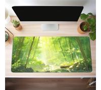 Green Woodland Rivers Large Gaming Mouse Pad 1000x500x3 mm Long Computer Keyboard Mousepad XXL Mouse Mat Washable with Slip Rubber Base Desk Pad for PC, Laptop, Office