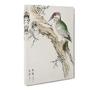 Green Woodpecker By Numata Kashu Canvas Print | Gallery Wrapped 30mm Frame Wall Art | 30x20 inches | Ready to Hang | Asian Picture | Living Room Bedroom Lounge Office