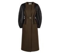 Green Wool Cocoon Coat - female - Fendi - Belted Coats - Green - S - Coats S