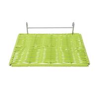 Green Woven Parrot Cage Platform Training Perch for Birds | Flat Low Profile Surface, Hook on Mounting, Modular Design, for Rehabilitation Training and Resting