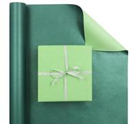 Green Wrapping Paper Roll, Elegant Deep Teal & Shimmering Light Green Pearlescent Large Double Sided Wrapping Paper Roll, 43x1000cm - Reversible Luxury Gift Wrap for Birthdays, Christmas
