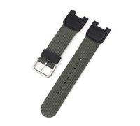 (green) Wristwatch Band Breathable Sweat Proof Soft Nylon Sports Watch Belt Replacement For Casio Sgw 100