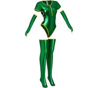 (Green, X-Small) Killer Instinct Black Orchid Costume Halloween Cosplay Orchid Bodysuit Jumpsuit