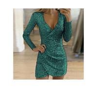 (Green, XL) Women Christmas Sequin Bodycon Dress Ladies Evening Party Ball Mini Dresses Gown