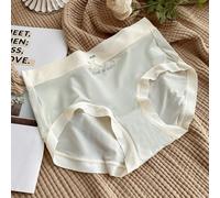 (green, XL) Women's Underwear Summer Seamless Ultra-thin Invisible Mid-waist Breathable Quick-drying Silk Crotch Ice Silk Briefs