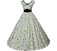 (Green, XS) Gone with The Wind Scarlett O'Hara Dress Floral Dress Ball Gown 19 Century Women Dresses