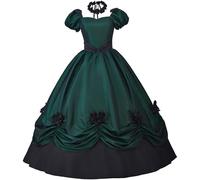 (Green, XX-Large) Women's Southern Belle Dress Civil War Southern Belle Ball Gown Gothic Victorian Rococo Dress Costume