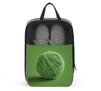 Green Yarn Ball Shoe Bag for Travel Daily Use Anti-dust Storage Carrier Golf Shoe Pouch