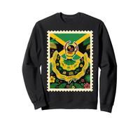 Green Yellow Black Dance Stamp Art Retro Tropical. Sweatshirt