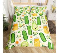(Green Yellow, Double(No Comforter)) Homewish Cartoon Dragon Duvet Cover Galaxy Starry Sky Double Bedding Set For Boys Girls,Magical Dragon Animal Kids Comforter Cover Cute Cloud Stars