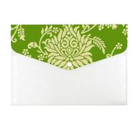 Green Yellow Floral and Leaf Folders, A4 Plastic Folders, Folder with Pockets, Exam Plastic Wallet A4, File with Sleeves Snap Button, Document Holder for School Office Home Travel