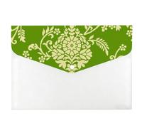 Green Yellow Floral and Leaf Plastic Wallets, Folders with Plastic Sleeves, Accordion Folder, Study Essentials Wallet, A4 Files A4 with Snap Button, Document Holder for School Office Home Travel