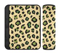 Green Yellow Leopard Print 2 pcs seat Belts Covers More Comfort Driving for Bag forro para cinturon de seguridad