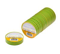 Draper PVC Electrical Insulation Tape Pack of 10 Yellow / Green 19mm 33m