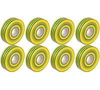 Green/Yellow PVC Electrical Insulation Tape Roll - 33m x 19mm x8