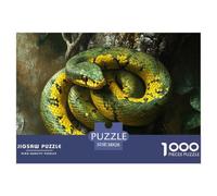 Green Yellow Snake Smooth Surface Pieces Great for Improving Patience, Focus And Cognitive Ability in Spare Time 38x26cm/1000pcs