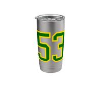 Green Yellow Sport Team Number #53 Stainless Steel Insulated Tumbler
