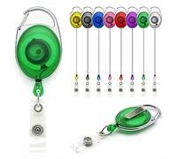 Green YoYo Retractable Reel Holder - by Lanyards Tomorrow Extending extendable Ski ID Identification Pass Badge Card Holders Security Access Control Carabiner with Metal Back Belt Clip Yo Yo | 1pc