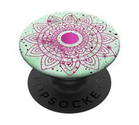 Green Zen Energy Blue Mindfulness Spiritual Symbols Mandala PopSockets Adhesive PopGrip