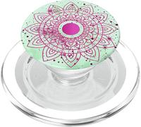 Green Zen Energy Blue Mindfulness Spiritual Symbols Mandala PopSockets PopGrip for MagSafe