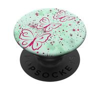 Green Zen Energy Mindfulness Spiritual Meditate Butterflies PopSockets Adhesive PopGrip