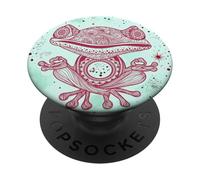 Green Zen Energy Red Mindfulness Spiritual Meditation Frog PopSockets Adhesive PopGrip