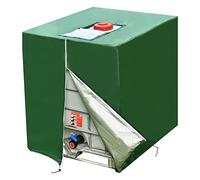 Green Zipper IBC Tote Cover 275 Gallon Outdoor Rain Barrel Water Tank for 1000L 420D Protective Cover