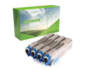 Green2Print Toner Set, 4 cartridges 4x 1500 pages Toner cartridge for OKI MC563DN, MC573DN, C532DN, C542DN