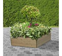 Greena Hexagonal Timber Raised Garden Planters For Outdoor Plants Vegetables Herbs Flowers Renewable Scandinavian Pine Pressure Treated For Long Product Life Made in the UK (120(L) cm x 45(H) cm)