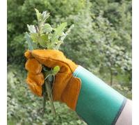 Greena Leather Gardening Gloves Thorn Proof Durable Unisex Garden Gloves For Rose Pruning, and Outdoor Tasks Comfortable, Breathable Gauntlet Design for Enhanced Grip and Protection (2pairs)