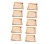 GREENADSCAPE 10pcs Tray for Block Puzzle Storage Unfinished Wood Organizer for Puzzle Sorting Lightweight Portable Tray for Home Use