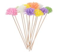 GREENADSCAPE 12Pcs Essential Oils Diffuser Sticks with Realistic Artificial Flowers for Home Decor Scent Release Elegant Aroma Infuser Sticks for Spa and Living Spaces