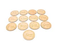 GREENADSCAPE 13pcs Wooden Cards Unique Monthly Growth Discs for Newborn Photography Safe Sturdy Signs for Cherishing Growth Moments